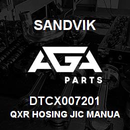DTCX007201 Sandvik QXR HOSING JIC MANUAL GREASE | AGA Parts