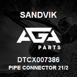 DTCX007386 Sandvik PIPE CONNECTOR 21/2 X 6 | AGA Parts