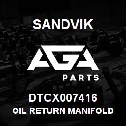 DTCX007416 Sandvik OIL RETURN MANIFOLD ASM, QXR | AGA Parts