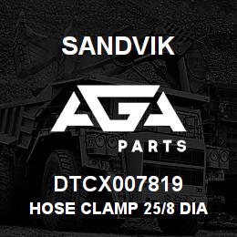 DTCX007819 Sandvik HOSE CLAMP 25/8 DIA | AGA Parts