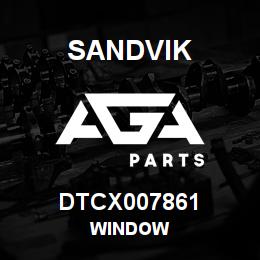 DTCX007861 Sandvik WINDOW | AGA Parts