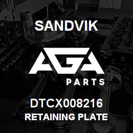 DTCX008216 Sandvik RETAINING PLATE | AGA Parts
