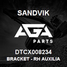 DTCX008234 Sandvik BRACKET - RH AUXILIARY BOX | AGA Parts