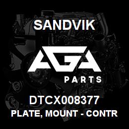 DTCX008377 Sandvik PLATE, MOUNT - CONTROL BOX | AGA Parts
