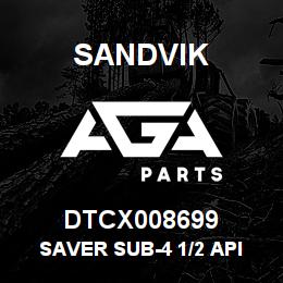DTCX008699 Sandvik SAVER SUB-4 1/2 API REG PIN, BLANK | AGA Parts