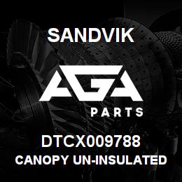 DTCX009788 Sandvik CANOPY UN-INSULATED QXR 920 | AGA Parts