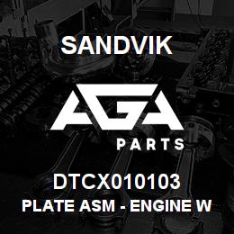 DTCX010103 Sandvik PLATE ASM - ENGINE WATER, QSK23 | AGA Parts