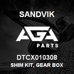 DTCX010308 Sandvik SHIM KIT, GEAR BOX | AGA Parts