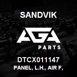 DTCX011147 Sandvik PANEL, L.H., AIR F, TOP, CANOPY | AGA Parts