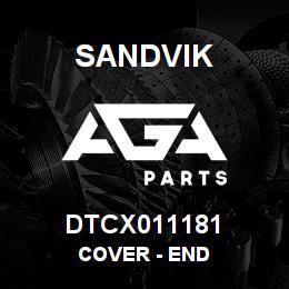 DTCX011181 Sandvik COVER - END | AGA Parts