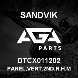 DTCX011202 Sandvik PANEL,VERT.2ND,R.H.MAST SLOPE,CANOPY | AGA Parts