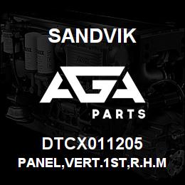 DTCX011205 Sandvik PANEL,VERT.1ST,R.H.MAST SLOPE,CANOPY | AGA Parts