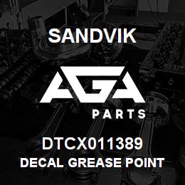 DTCX011389 Sandvik DECAL GREASE POINT | AGA Parts