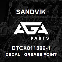 DTCX011389-1 Sandvik DECAL - GREASE POINT RUSSIAN | AGA Parts