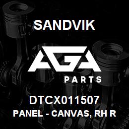 DTCX011507 Sandvik PANEL - CANVAS, RH REAR | AGA Parts