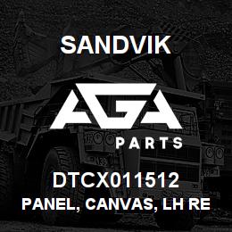 DTCX011512 Sandvik PANEL, CANVAS, LH REAR | AGA Parts