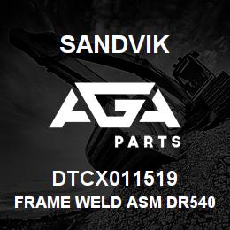 DTCX011519 Sandvik FRAME WELD ASM DR540 | AGA Parts