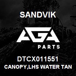 DTCX011551 Sandvik CANOPY,LHS WATER TANK VERT BRACE | AGA Parts