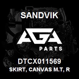 DTCX011569 Sandvik SKIRT, CANVAS M.T, REC., LH, CANOPY | AGA Parts