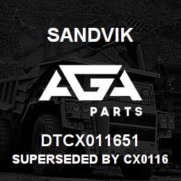 DTCX011651 Sandvik SUPERSEDED BY CX011651 RB | AGA Parts