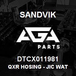 DTCX011981 Sandvik QXR HOSING - JIC WATER PUMP | AGA Parts