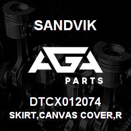 DTCX012074 Sandvik SKIRT,CANVAS COVER,R.H. MESABI,REAR | AGA Parts