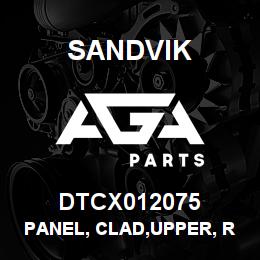 DTCX012075 Sandvik PANEL, CLAD,UPPER, R.H.,REAR,CANOP | AGA Parts