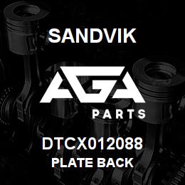 DTCX012088 Sandvik PLATE BACK | AGA Parts
