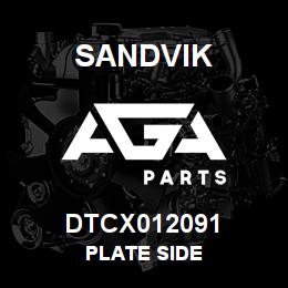 DTCX012091 Sandvik PLATE SIDE | AGA Parts