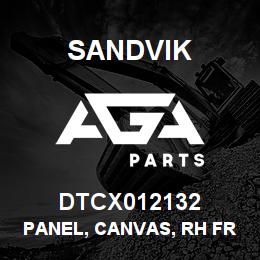 DTCX012132 Sandvik PANEL, CANVAS, RH FRONT | AGA Parts