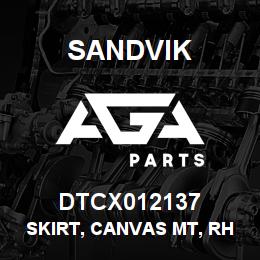 DTCX012137 Sandvik SKIRT, CANVAS MT, RHS, SLOPING DECK | AGA Parts