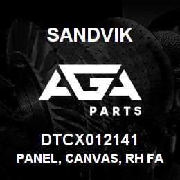 DTCX012141 Sandvik PANEL, CANVAS, RH FAN BTM | AGA Parts