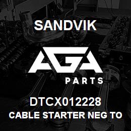 DTCX012228 Sandvik CABLE STARTER NEG TO CHASSIS GND | AGA Parts
