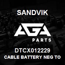 DTCX012229 Sandvik CABLE BATTERY NEG TO CHAS GND | AGA Parts