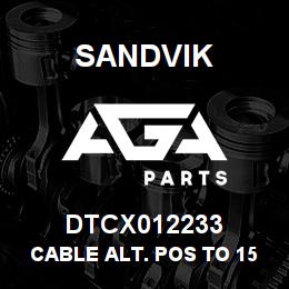 DTCX012233 Sandvik CABLE ALT. POS TO 150A BREAKER | AGA Parts