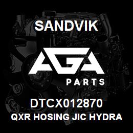 DTCX012870 Sandvik QXR HOSING JIC HYDRAULIC OIL FILL | AGA Parts