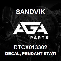 DTCX013302 Sandvik DECAL, PENDANT STATION ON/OFF | AGA Parts