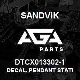 DTCX013302-1 Sandvik DECAL, PENDANT STATION ON/OFF, RUS | AGA Parts