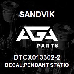 DTCX013302-2 Sandvik DECAL,PENDANT STATION ON/OFF,SPANI | AGA Parts
