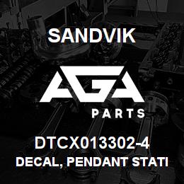 DTCX013302-4 Sandvik DECAL, PENDANT STATION ON/OFF, POR | AGA Parts