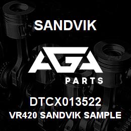 DTCX013522 Sandvik VR420 SANDVIK SAMPLER HOSING | AGA Parts