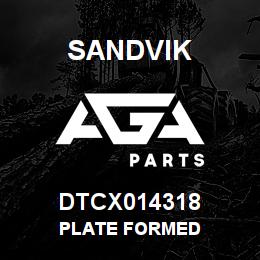 DTCX014318 Sandvik PLATE FORMED | AGA Parts