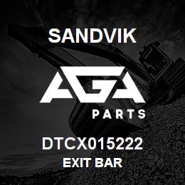 DTCX015222 Sandvik EXIT BAR | AGA Parts