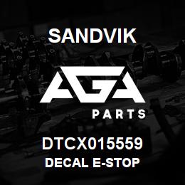 DTCX015559 Sandvik DECAL E-STOP | AGA Parts