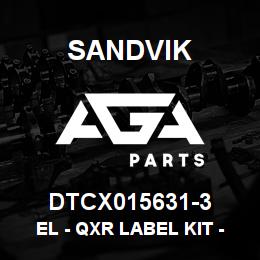 DTCX015631-3 Sandvik EL - QXR LABEL KIT - PORTUGUESE | AGA Parts