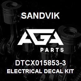 DTCX015853-3 Sandvik ELECTRICAL DECAL KIT QXR FRENCH | AGA Parts