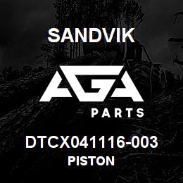 DTCX041116-003 Sandvik PISTON | AGA Parts