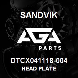 DTCX041118-004 Sandvik HEAD PLATE | AGA Parts