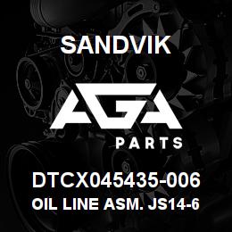 DTCX045435-006 Sandvik OIL LINE ASM. JS14-6 37 DEG JIC | AGA Parts