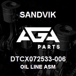 DTCX072533-006 Sandvik OIL LINE ASM | AGA Parts